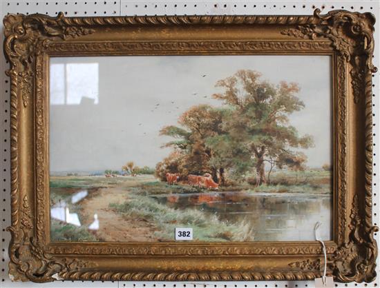Henry H. Parker, A Thames Backwater, watercolour